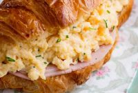 Cheese and Chive Scrambled Egg Croissant Recipe