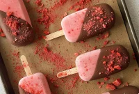 Homemade Frozen Strawberry Yogurt Bars Recipe