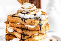 Campfire S’mores French Toast with Chocolate and Marshmallows
