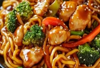 Teriyaki Chicken Noodle Stir-Fry with Crisp Veggies