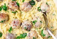 One-Pan Chicken Meatballs with Orzo Recipe