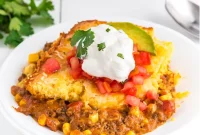 Mexican Cornbread Casserole with Chorizo and Cheese