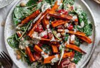 Roasted Sweet Potato and Kale Salad with Lemon Vinaigrette