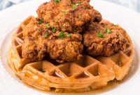 Crispy Chicken and Waffles Recipe with Maple Syrup