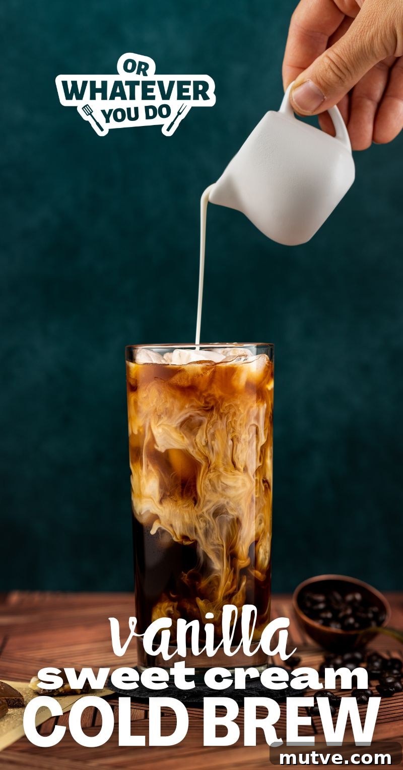 Vanilla Sweet Cream Cold Brew in a glass
