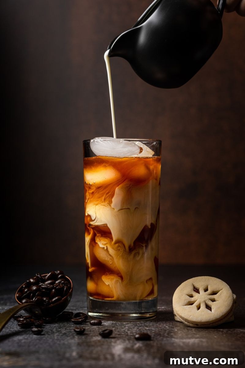Vanilla Sweet Cream Cold Brew with cake