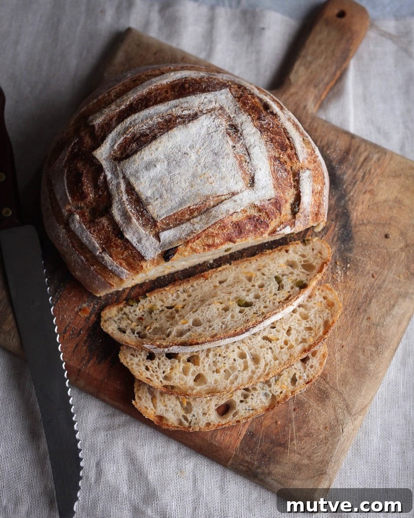 Sourdough Discard Cornmeal Loaf with Cheddar & Jalapeño 2 img 1141 1