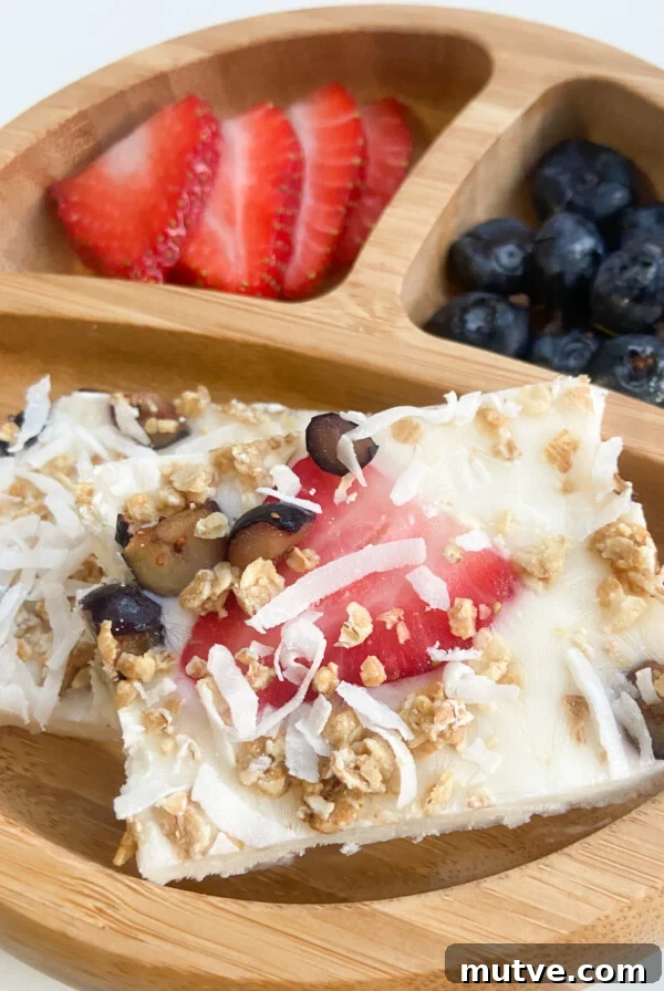 Homemade Frozen Strawberry Yogurt Bars Recipe 11 Frozen yogurt bark served with blueberries and strawberries
