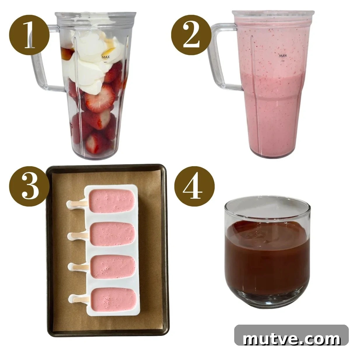 Homemade Frozen Strawberry Yogurt Bars Recipe 4 Steps to make strawberry yogurt bars.
