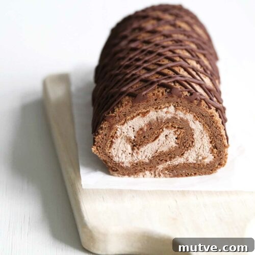 Over 10 Romantic Dessert Recipes for Valentine's Day 13 flourless chocolate swiss roll cake with chocolate cream filling