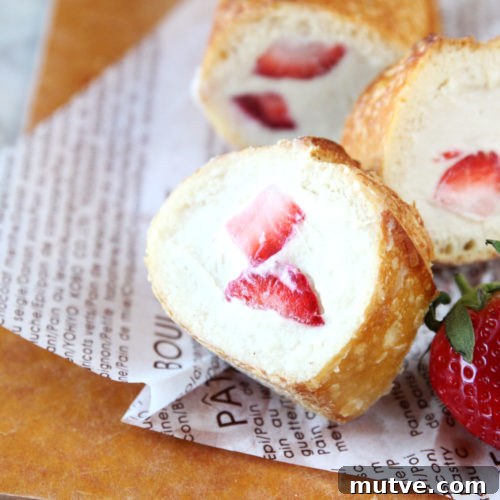 Over 10 Romantic Dessert Recipes for Valentine's Day 5 strawberry almond butter yogurt frosting stuffed baguette