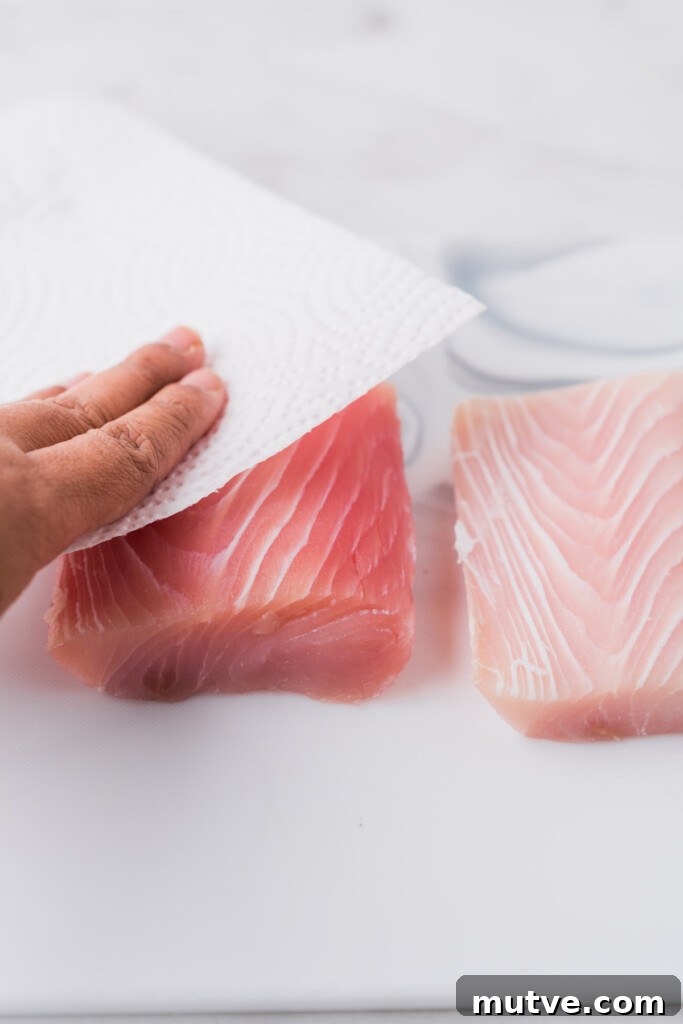 Crispy Air Fryer Mahi Mahi Recipe 4 drying the mahi mahi with a paper towel.