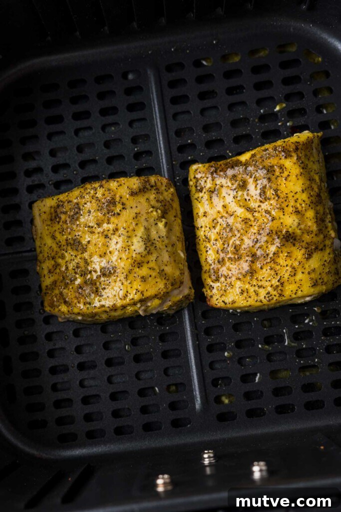 Crispy Air Fryer Mahi Mahi Recipe 8 cooked mahi mahi in the air fryer.