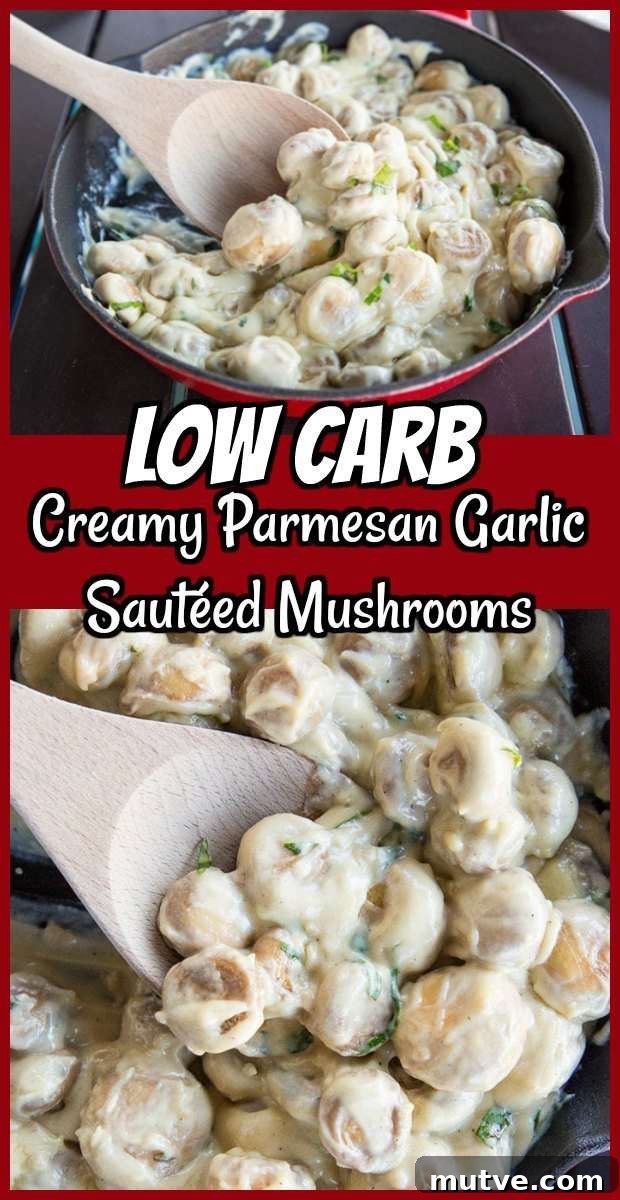 Creamy Garlic Parmesan Sautéed Mushrooms (Low-Carb) 6 Low Carb Creamy Parmesan Garlic Sautéed Mushrooms #mushrooms #garlic #parmesan #sidedishes #lowcarb #keto