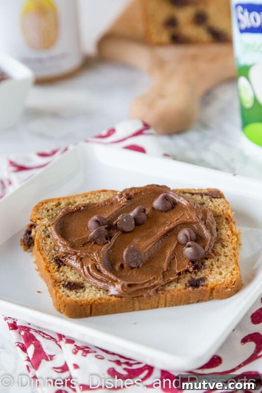 Homemade Peanut Butter Chocolate Chip Bread Recipe 4 peanut butter chocolate chip bread on a plate
