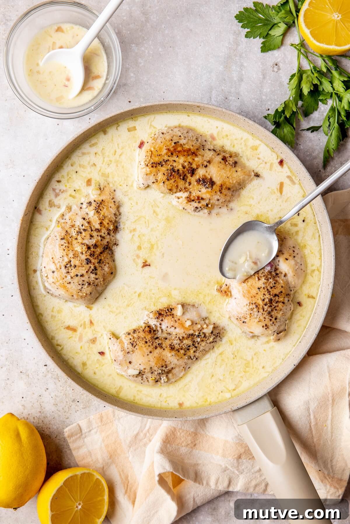 Dairy Free Creamy Lemon Pepper Chicken Recipe 11 Dairy Free Creamy Lemon Pepper Chicken Step 6 - Olivia Adriance