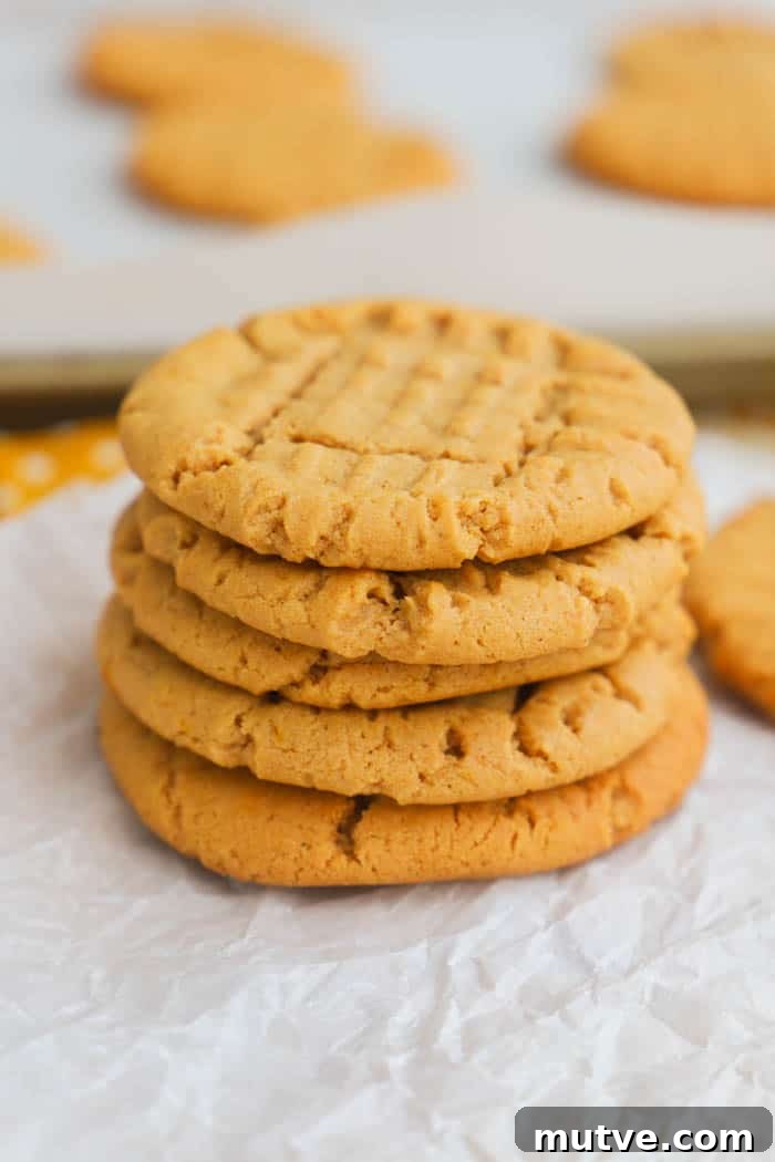 Pumpkin Peanut Butter Cookies stacked up together