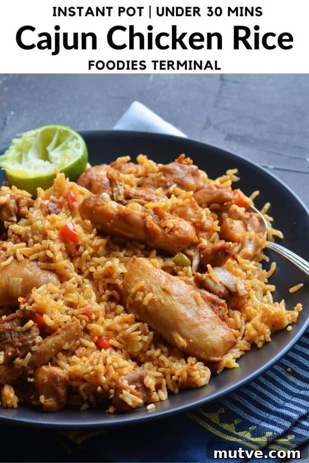 instant pot cajun chicken and rice swerved with a  a spoon and lime 