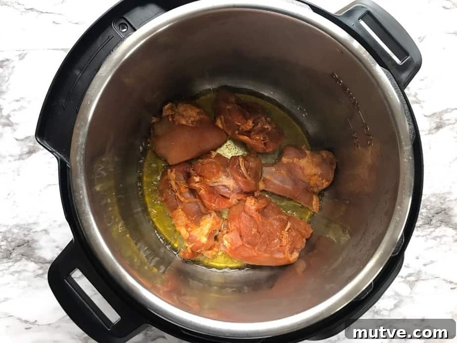 Braising chicken in instant pot