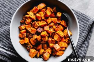 Roasted Sweet Potato Bites in bowl
