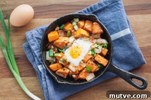 Sweet Potato Hash with eggs