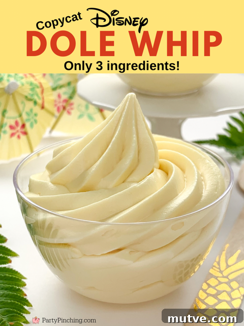 copycat Disney Dole whip recipe, pineapple ice cream homemade, homemade best easy dole whip recipe, 3 ingredients dole whip,  dole whip at home, quick and easy dole whip pineapple creamy ice cream with Mickey Mouse ears maraschino cherries drink umbrellas