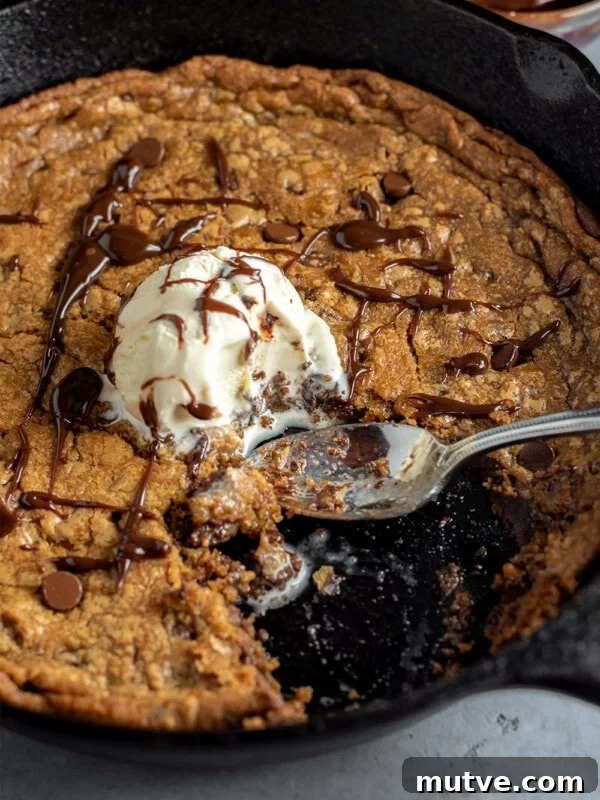 Skillet Apple Crisp Recipe with Cinnamon Oat Topping 11 Skillet cookie