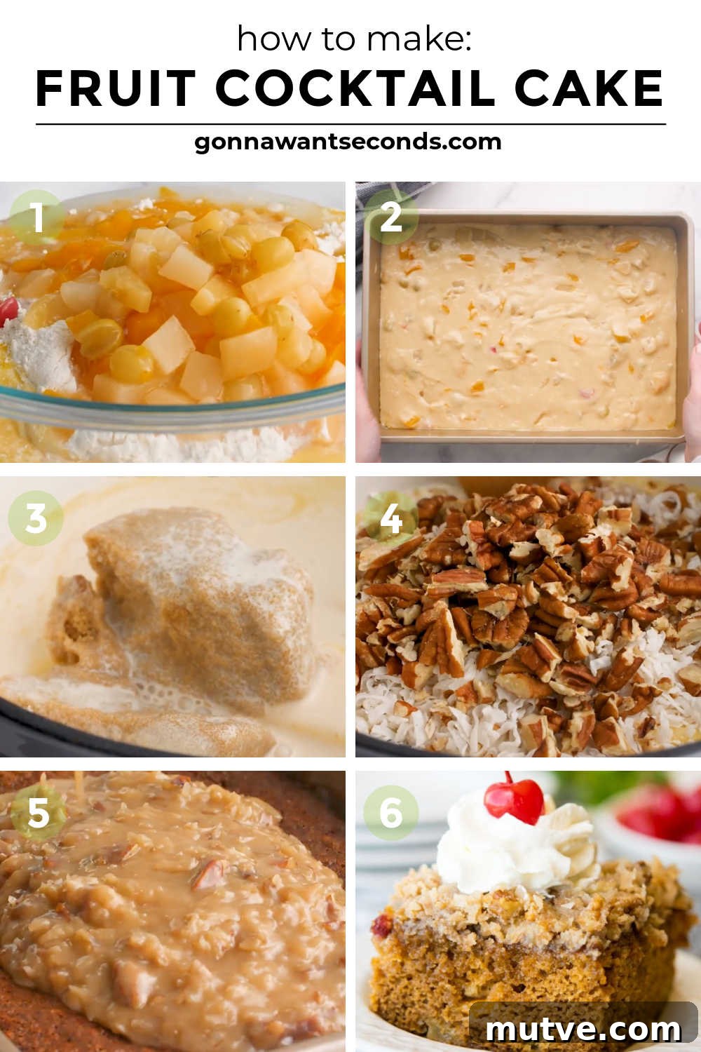 step by step how to make fruit cocktail cake