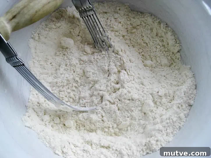Flour in a bowl for Fluffy Buttermilk Biscuits