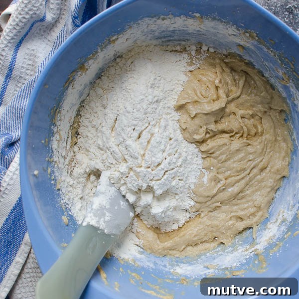 adding dry ingredients