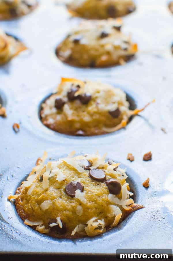 mini muffins out of the oven