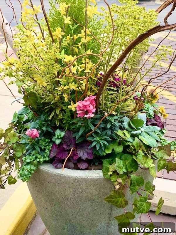 Front Porch Planter Ideas to Make Your Entryway Pop 10 decorative branches planter front of house
