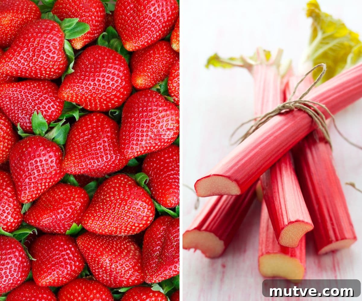 strawberries and rhubarb.