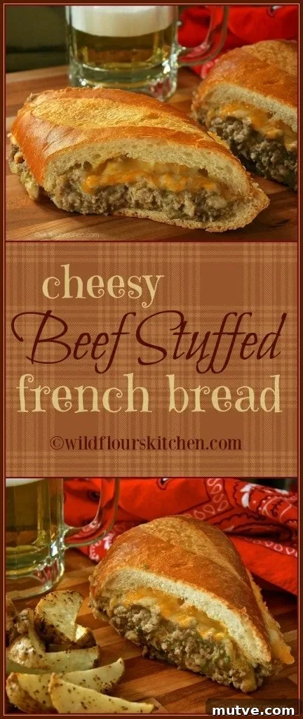 Cheesy Beef Stuffed French Bread