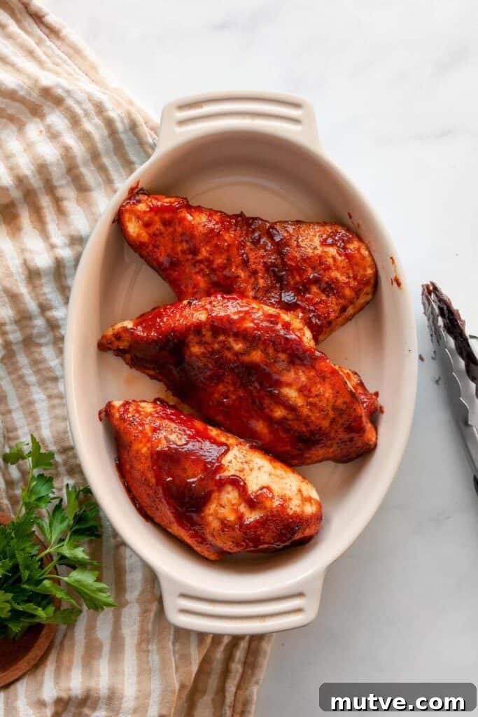 Air Fryer BBQ Chicken Breasts Recipe 7 healthy air fried bbq chicken breasts in a dish
