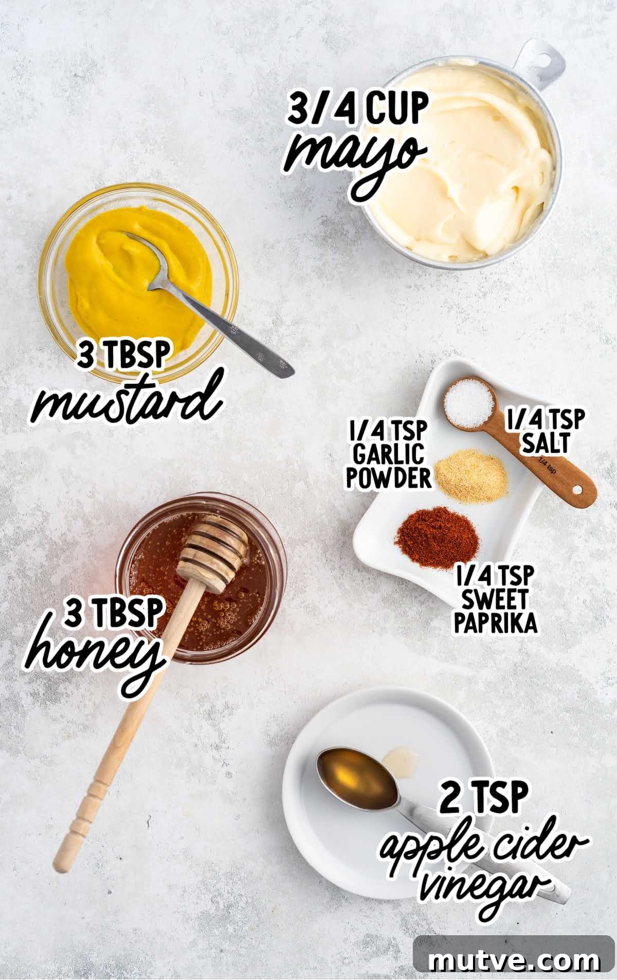 Homemade Honey Mustard Dipping Sauce 3 Honey Mustard Sauce raw ingredients that are labeled