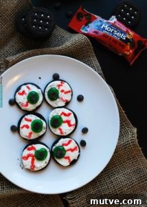 Halloween Vegan Ghost Meringues Recipe (Egg-Free Aquafaba) 10 Allergy-friendly Monster Eye Balls (Gluten, dairy, egg, peanut & tree nut free; vegan) Halloween treat recipe by AllergyAwesomeness.com