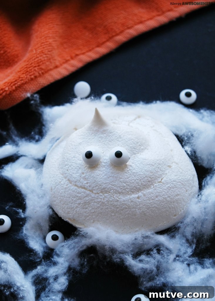 Halloween Vegan Ghost Meringues Recipe (Egg-Free Aquafaba) 6 Top-8-Free Halloween Treat