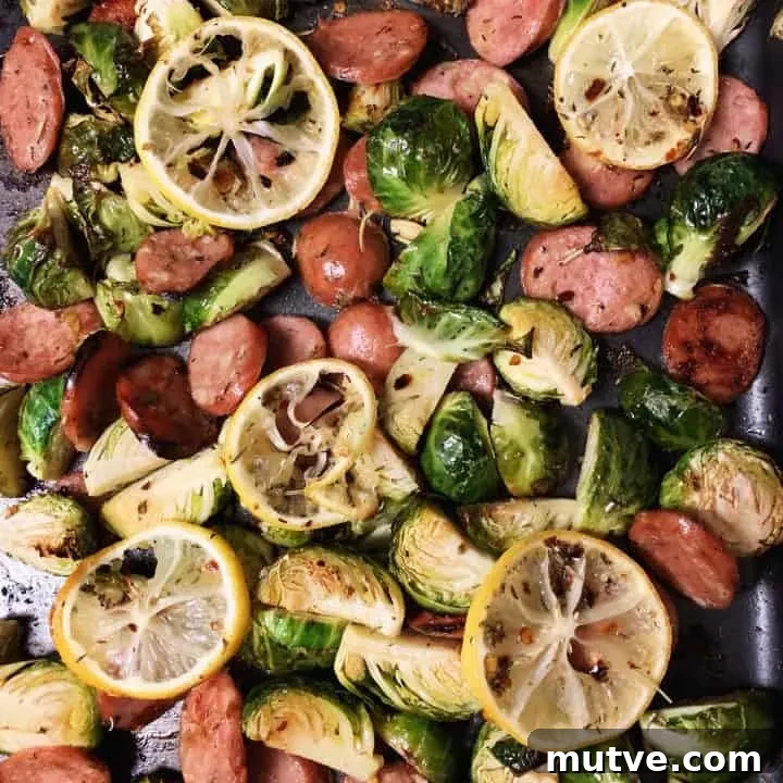 Seasoned Brussels Sprouts and Sausage Sheet Pan Dinner