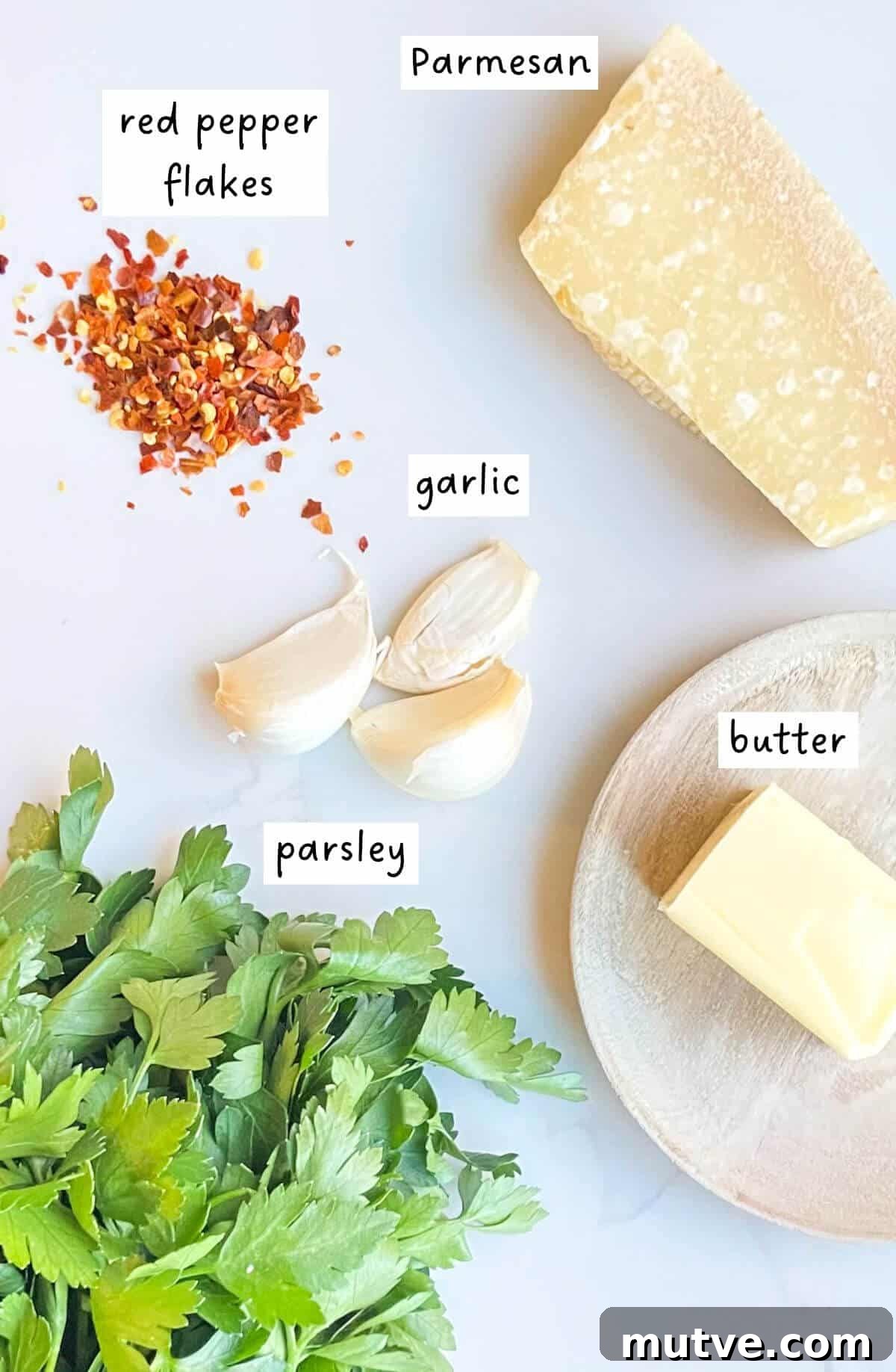 Homemade Garlic Knots Recipe with Herb Butter 7 Garlic butter topping ingredients.