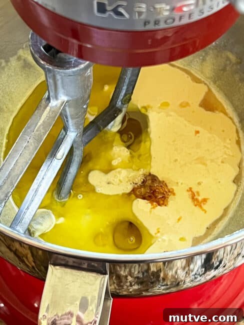 Tishpishti Honey Almond Cake with Citrus Syrup 13 Olive oil ready to be mixed into the egg yolk mixture.
