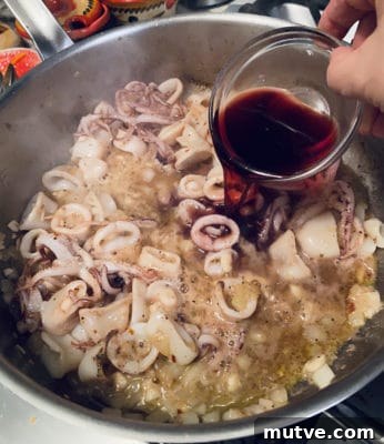 Calamari, Potato and Peas-In Process