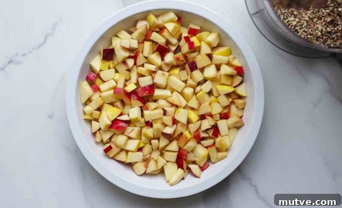Gluten-Free Apple Crisp Recipe with Oat Crumble 8 apples in a pie plate