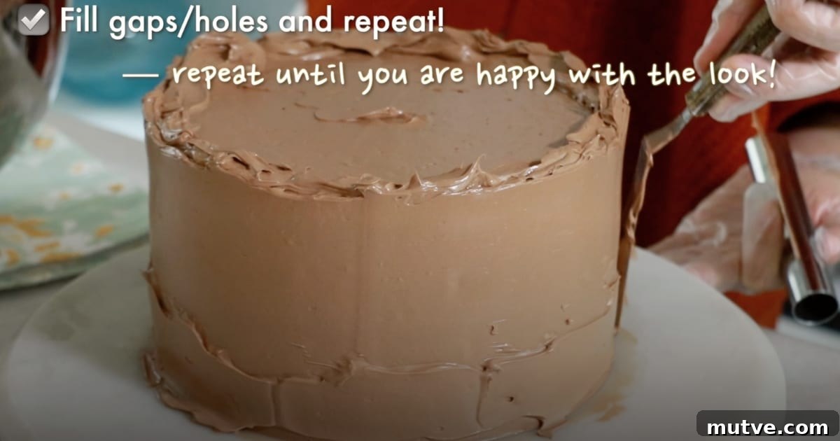 How to Frost a Cake: Step-by-Step for Smooth Icing 18 filling holes and gaps to finish a final coat