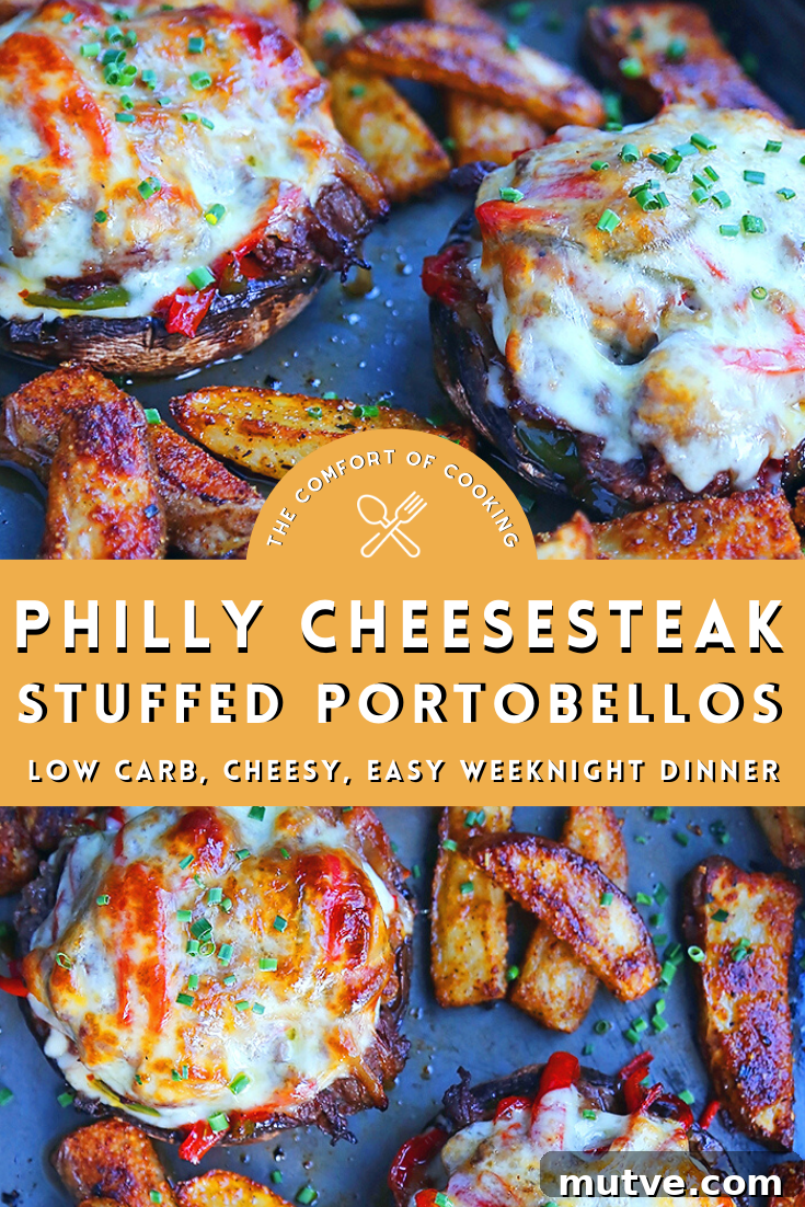 Philly Cheesesteak Stuffed Portobello Mushrooms Recipe 6 Final plated dish