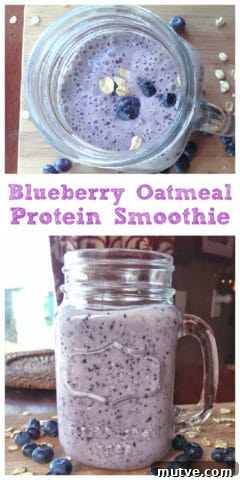Blueberry Oatmeal Protein Smoothie