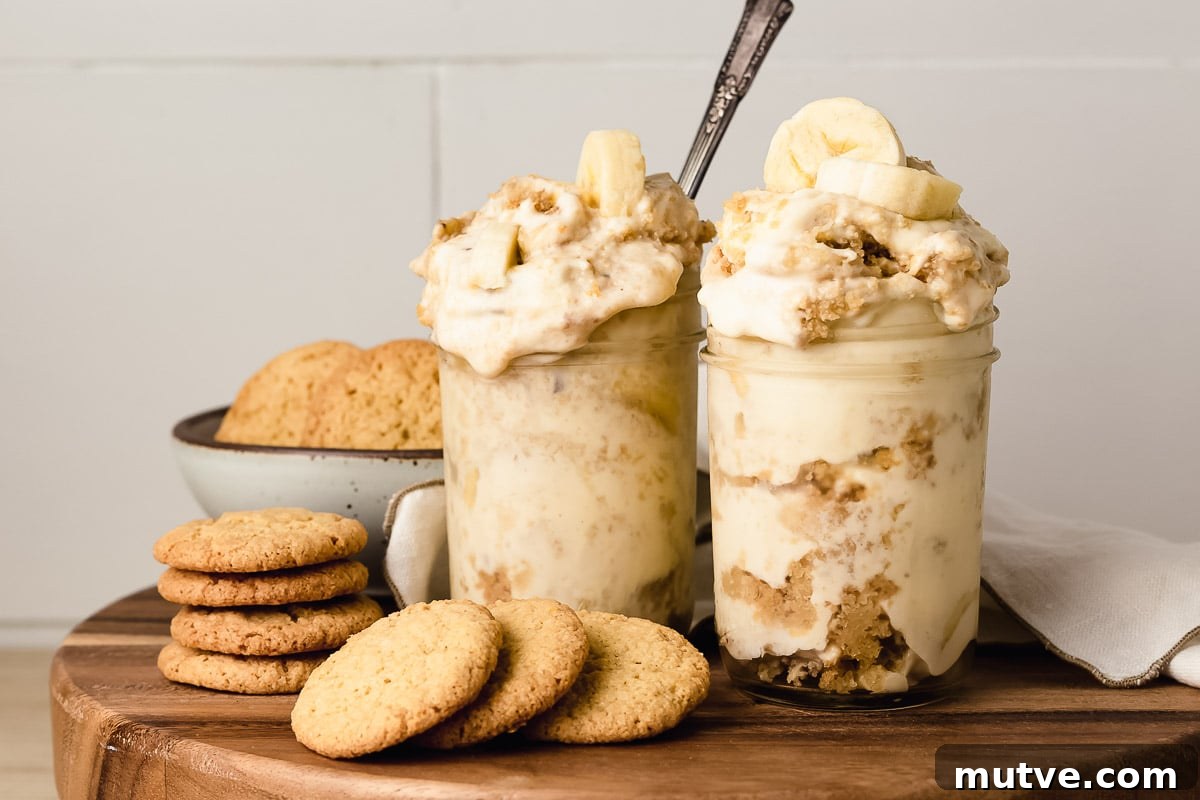 Gluten free banana pudding on a tray.