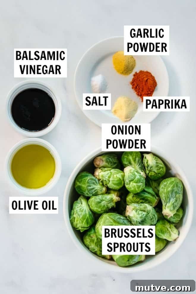 Crispy Roasted Brussels Sprouts with Balsamic Glaze 3 ingredients for roasted brussels sprouts