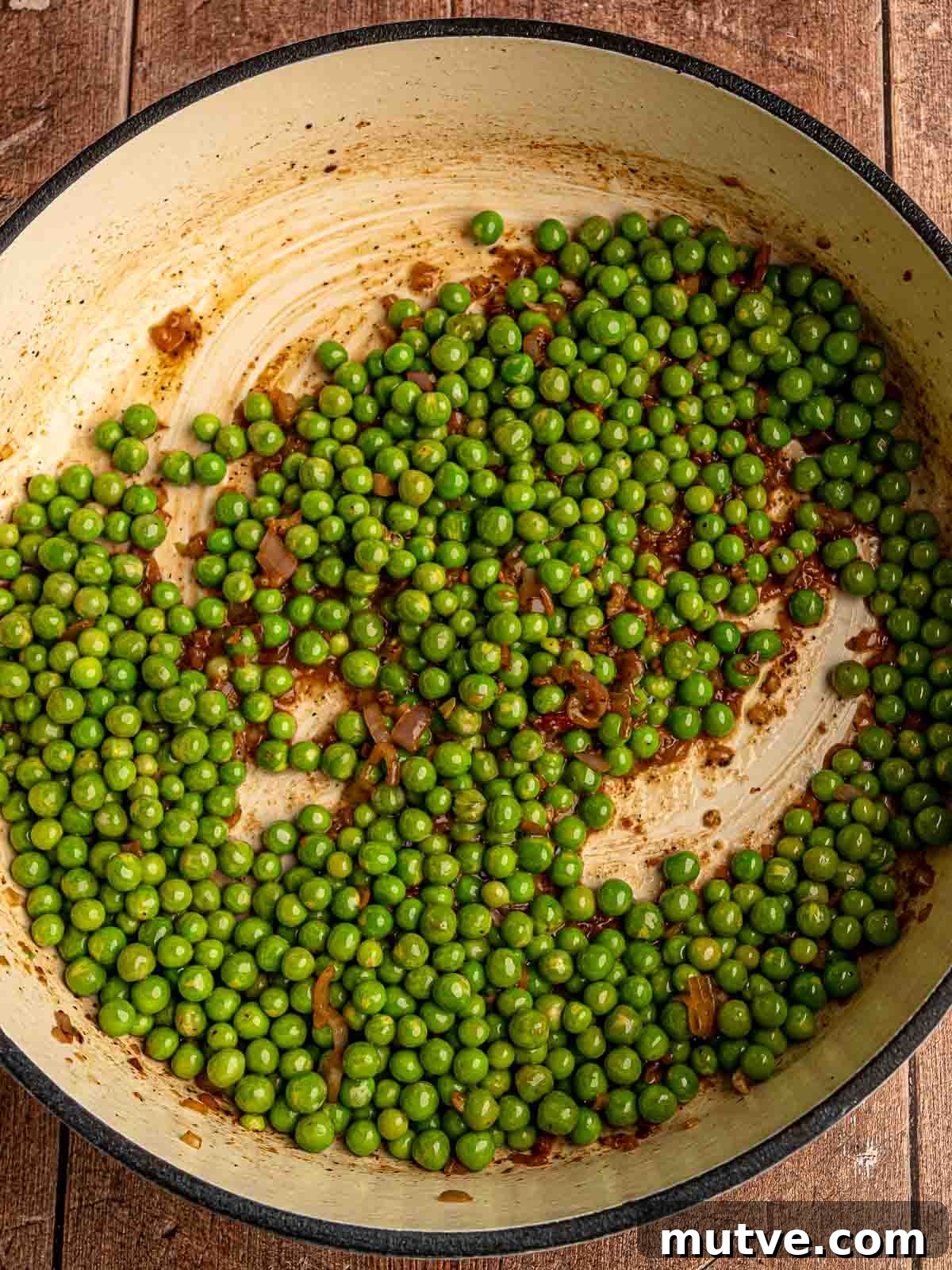 Sautéed peas.