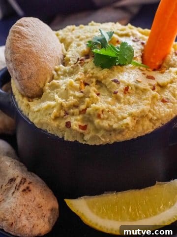 Chicken Tortilla Pinwheels Recipe: Cheesy Party Appetizer 15 yogurt hummus in a black bowl with mini pita and carrot in dip